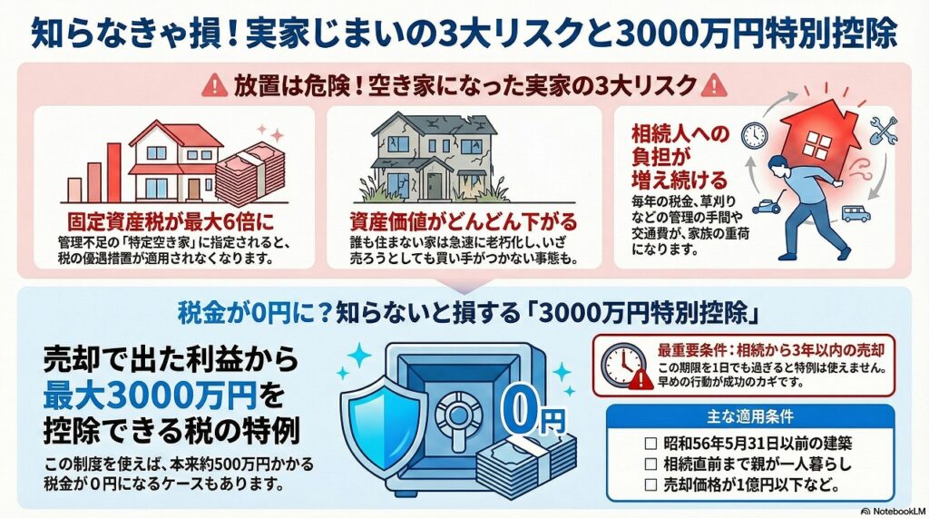 実家じまいで税金0円？3000万円控除の使い方｜稲沢市の専門家が解説
