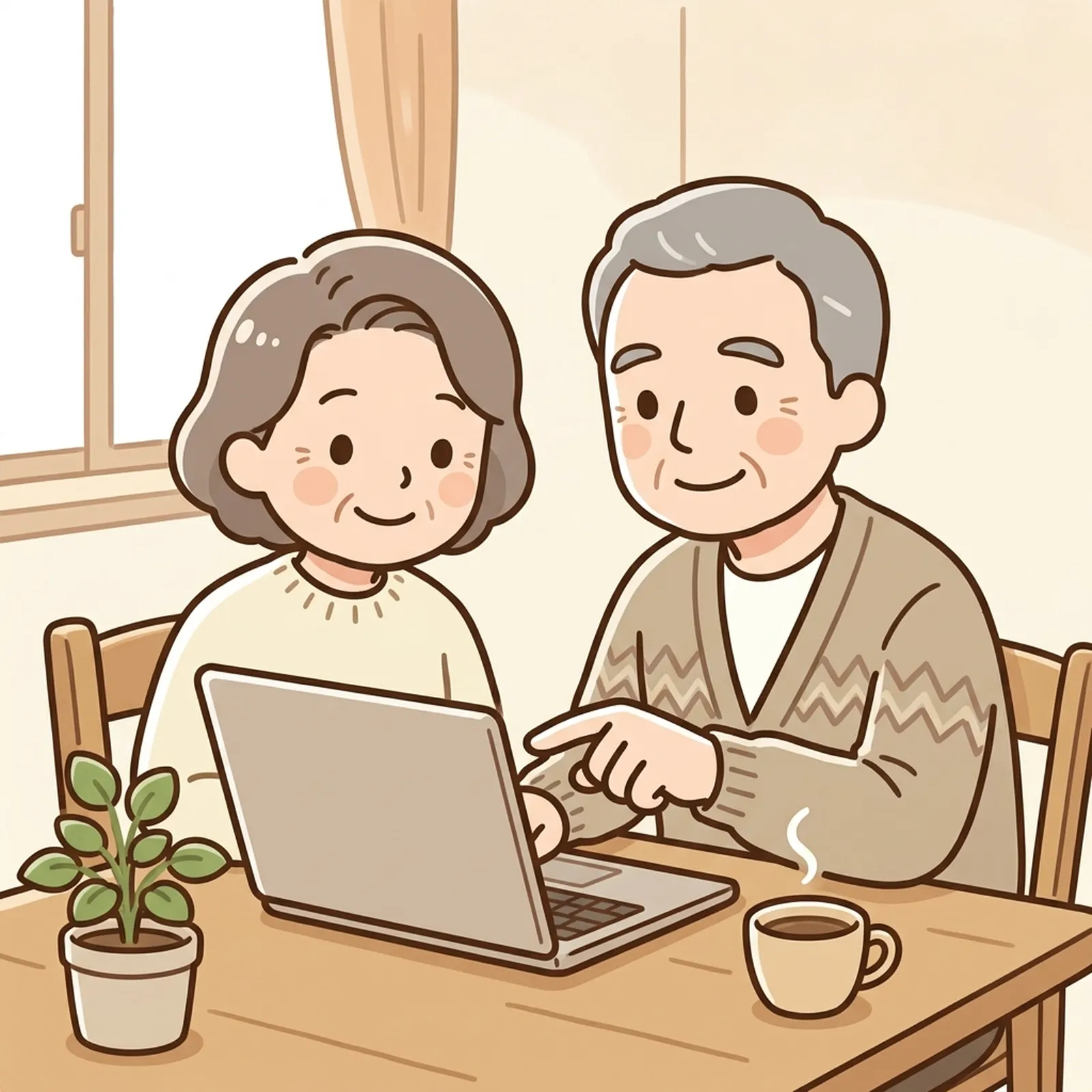 不動産売却の査定結果をメールで確認する50代のご夫婦