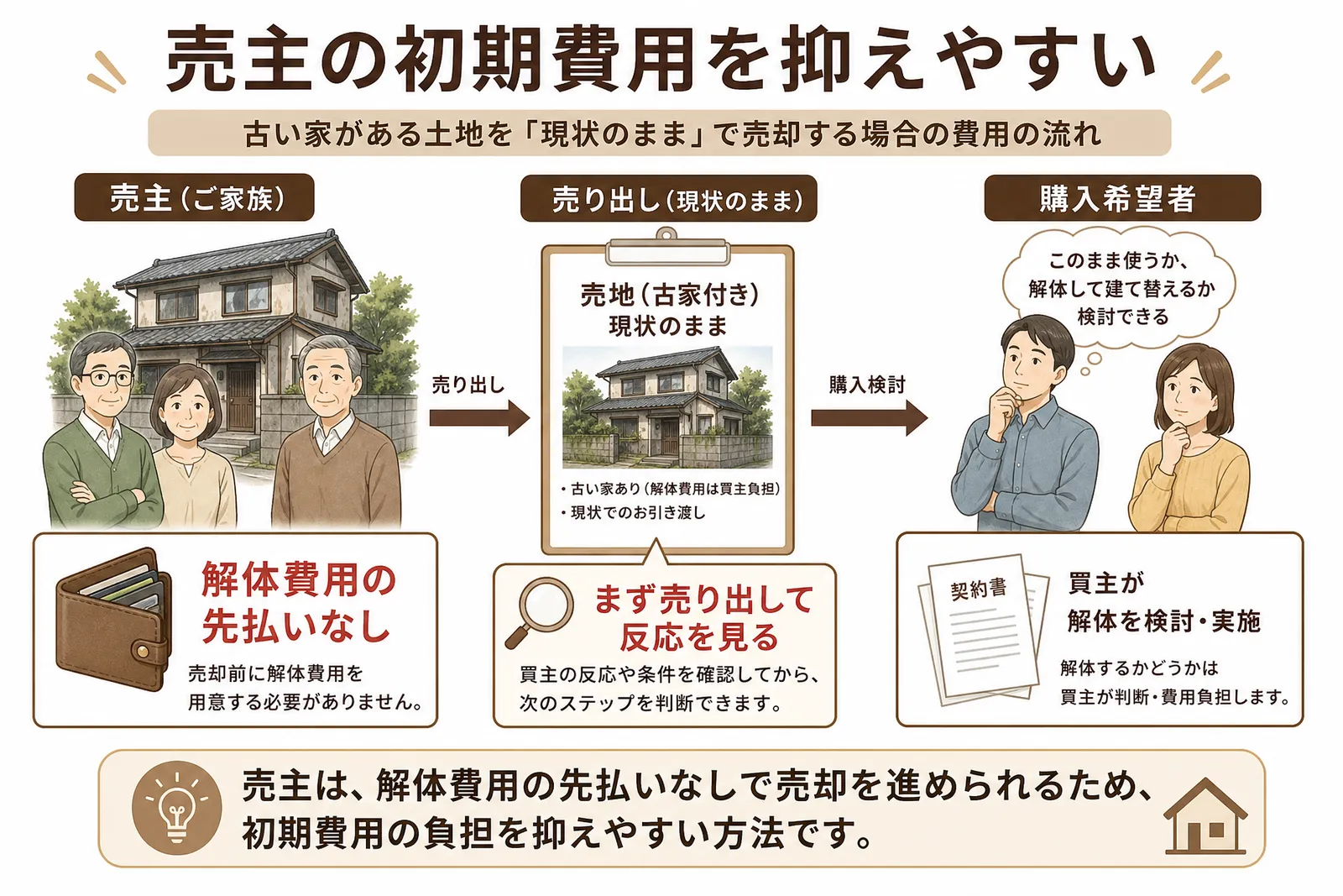 古家付き土地として売るメリットを整理した図解