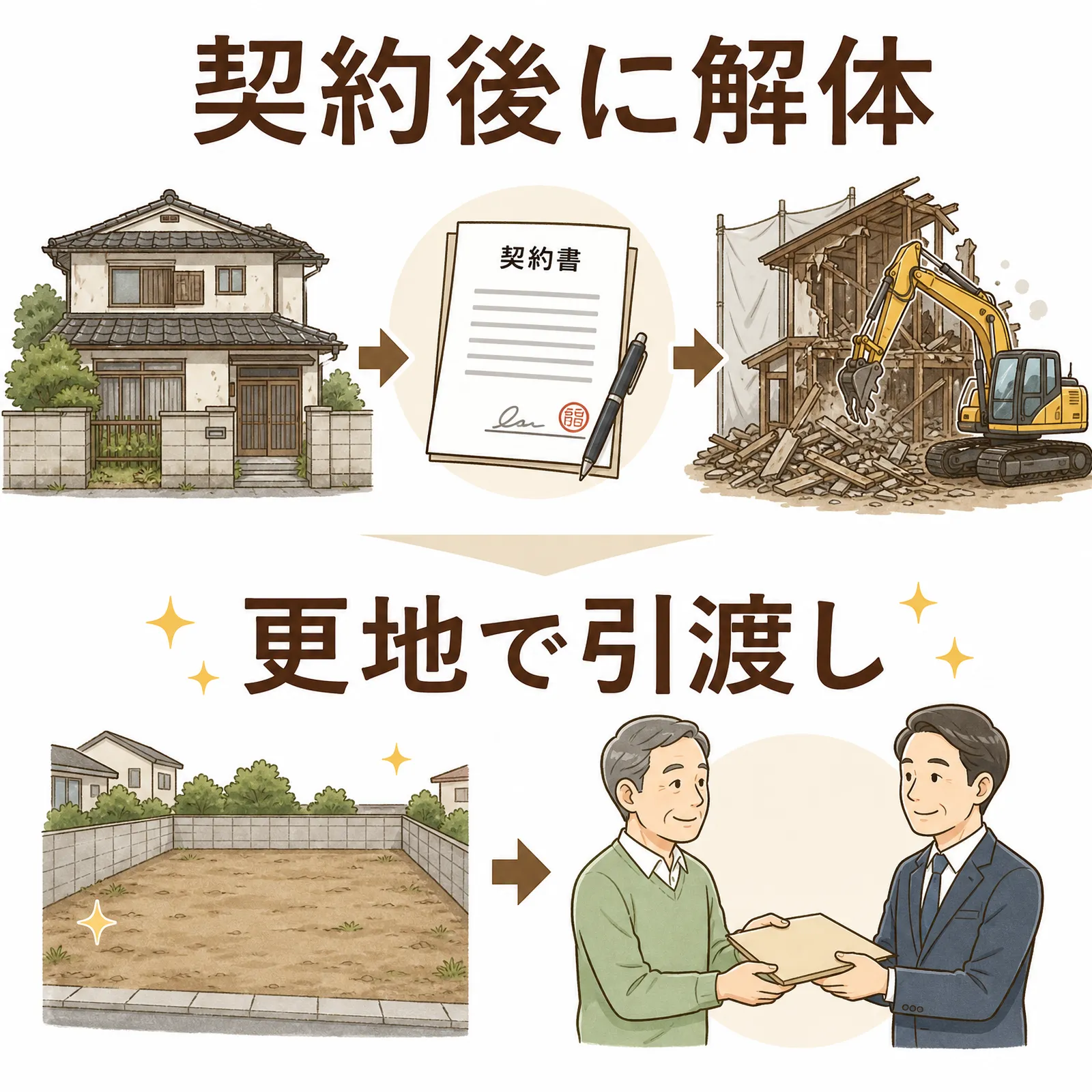 更地渡しで売る方法を説明するイメージ