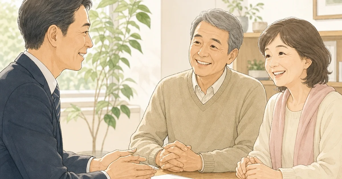 不動産売却相談で安心した表情のお客様
