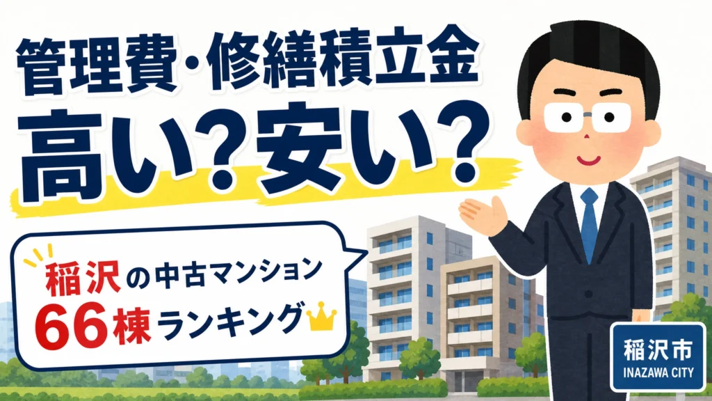 中古マンションの管理費・修繕積立金は高い？安い？稲沢の中古マンション66棟ランキングのアイキャッチ