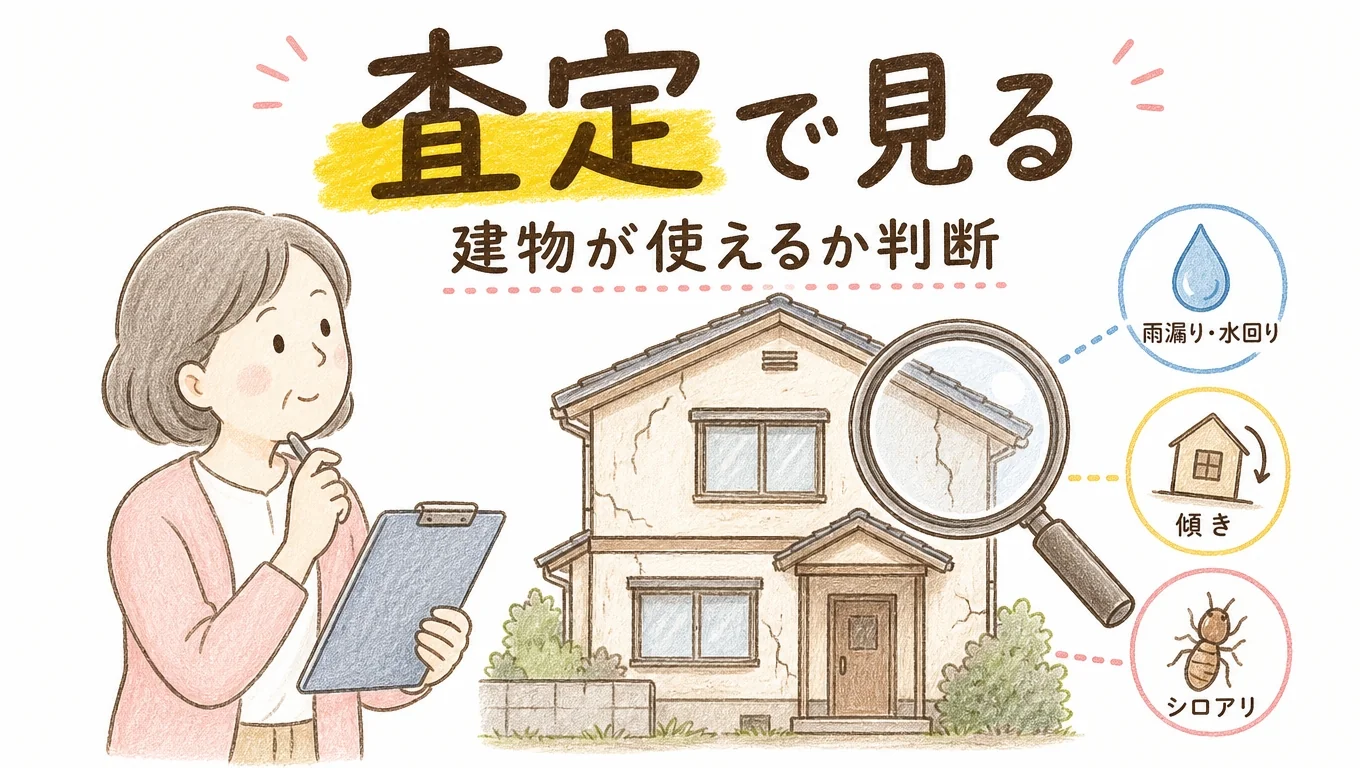 空き家査定でここを見ます｜建物が使えるか判断する5つのポイントのアイキャッチ画像