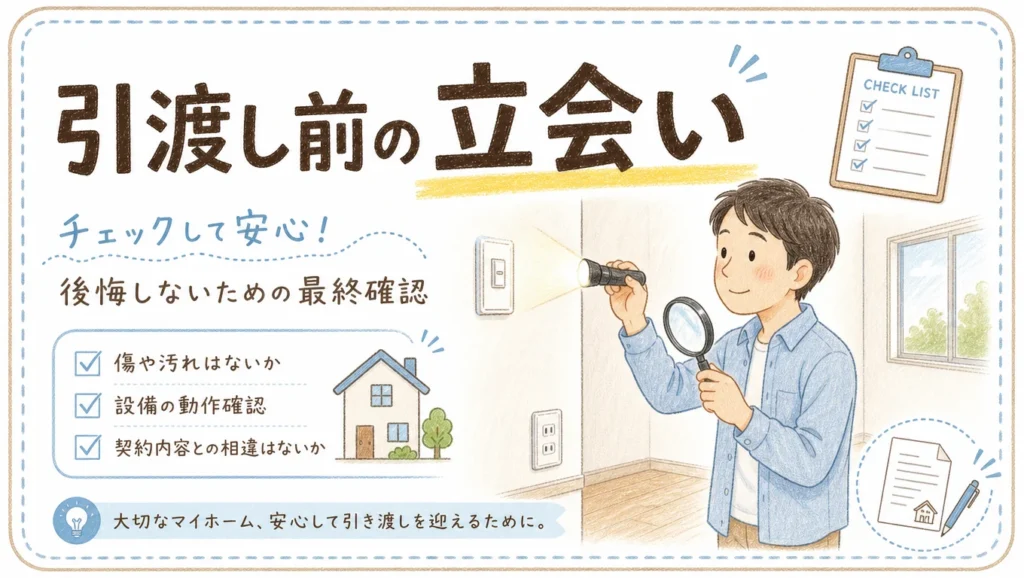中古住宅の引渡し前立会いで、後からのトラブルを防ぐのアイキャッチ画像