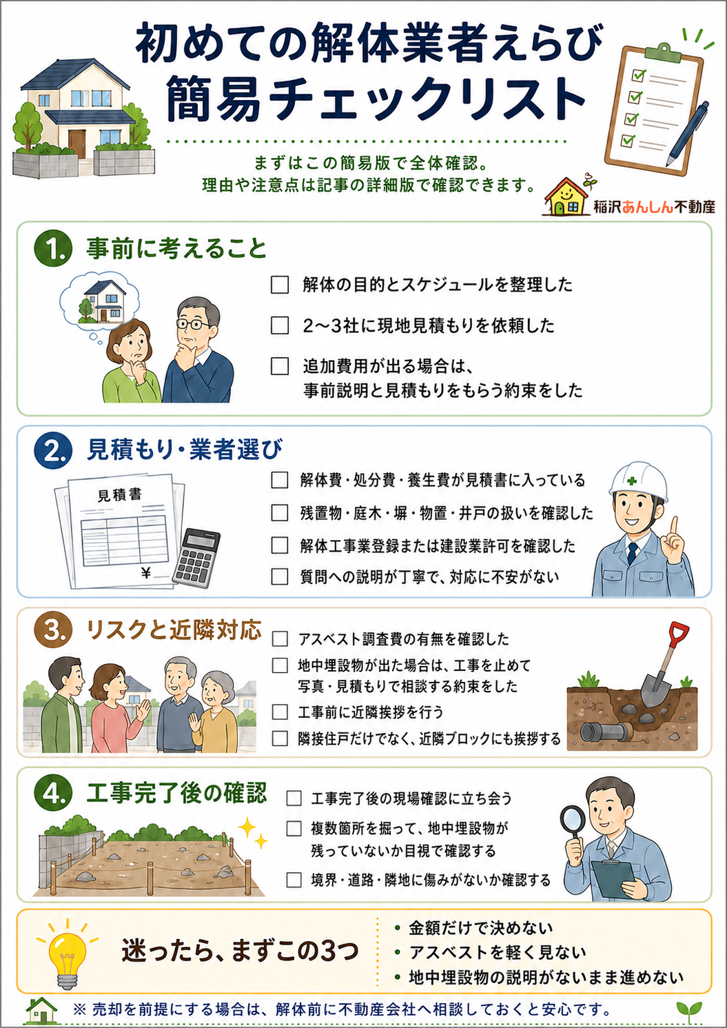 初めての解体業者えらび 簡易チェックリストのプレビュー