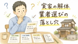 実家の解体で後悔しないために｜業者選びでハマりやすい落とし穴3つのアイキャッチ画像