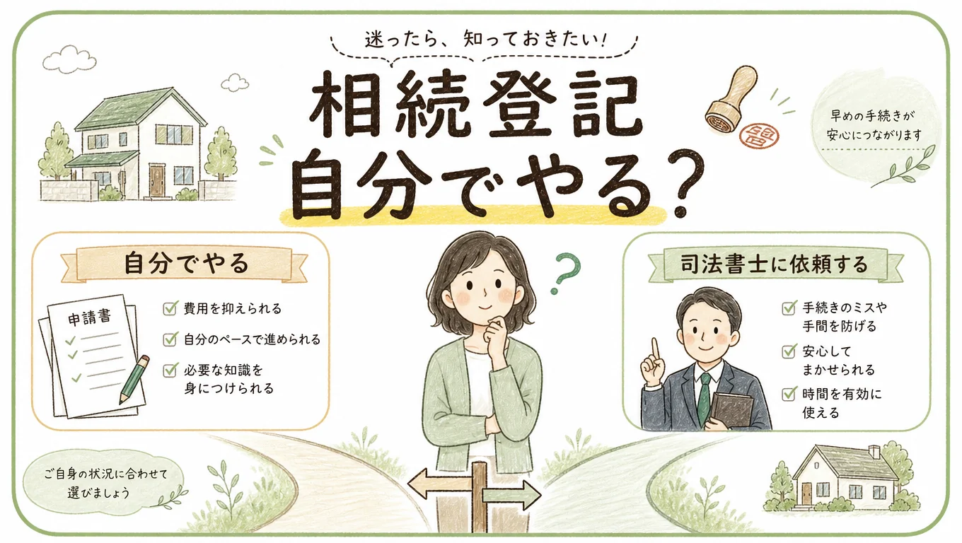 相続登記は自分でやるべき?司法書士に依頼する判断基準のアイキャッチ画像