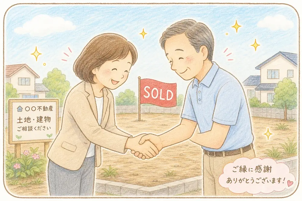 早く売るために、掃除とカメラでの写真撮影に力を入れて取り組んでいる担当者のイラストです。ピカピカに光る床が、伝え方次第で印象が変わることを表しています。