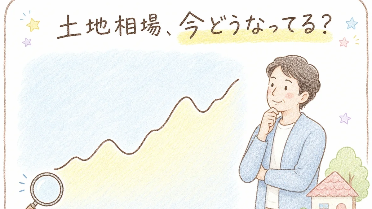 愛知県の土地売却相場の動きを解説するブログアイキャッチイラスト