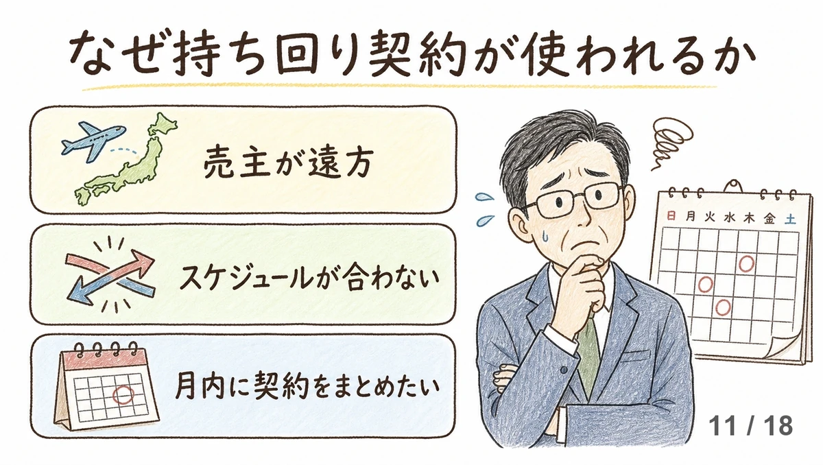 住友不動産ステップ手付金詐欺400万円｜事件の手口と持ち回り契約を解説の説明画像（mochimawari-geppai-c293）