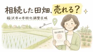 稲沢市で相続した市街化調整区域の田畑の売却について解説するブログアイキャッチイラスト