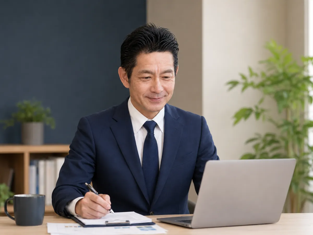 稲沢あんしん不動産 代表 佐藤高樹が書類を見ながら相談内容を整理する様子