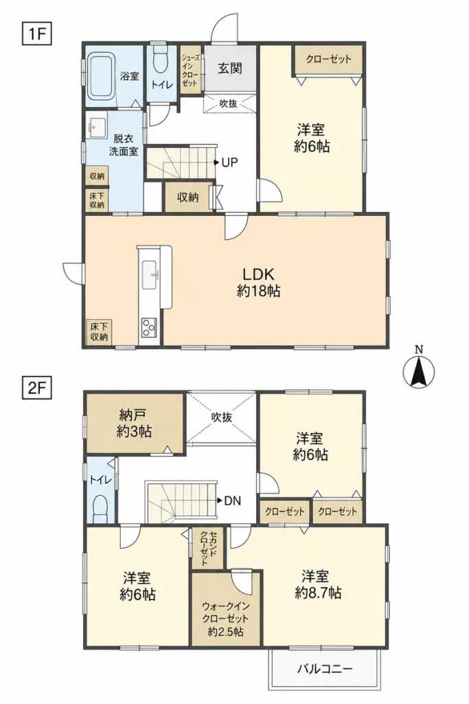 稲沢市平和町西光坊大門南 中古戸建 間取り図