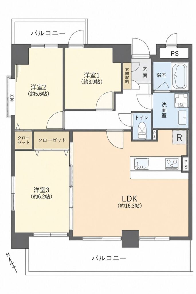 チサンマンション一宮高畑町 間取図
