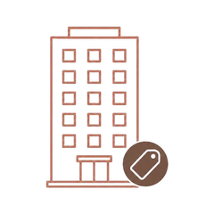 マンションと価格タグのイラスト